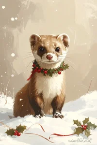 Christmas Stoat Cards