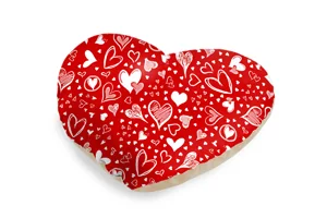 Red Sketched Hearts Heart-Shaped