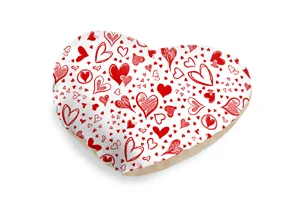 White Sketched Hearts Heart-Shaped