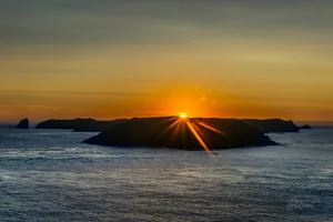 Sunset Over Skomer Wall Art Prints