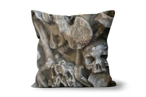 Carved Skulls and Bones Scatter Cushions