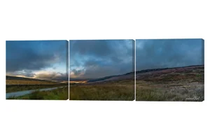Sunset at Stanage Edge 3 Piece Canvas Wall Art