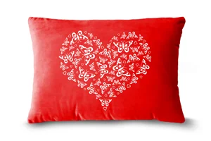 White Butterflies Heart Bolster