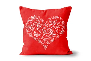 White Butterflies Heart Scatter Cushions