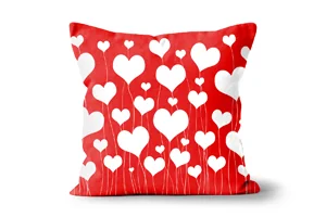 White Heart Flowers Scatter Cushions