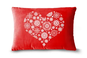 White Mandala Heart Bolster