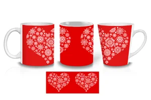 White Mandala Heart Coffee Mugs