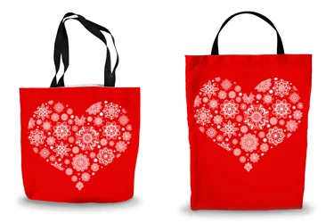 White Mandala Heart Shopping Tote Bags