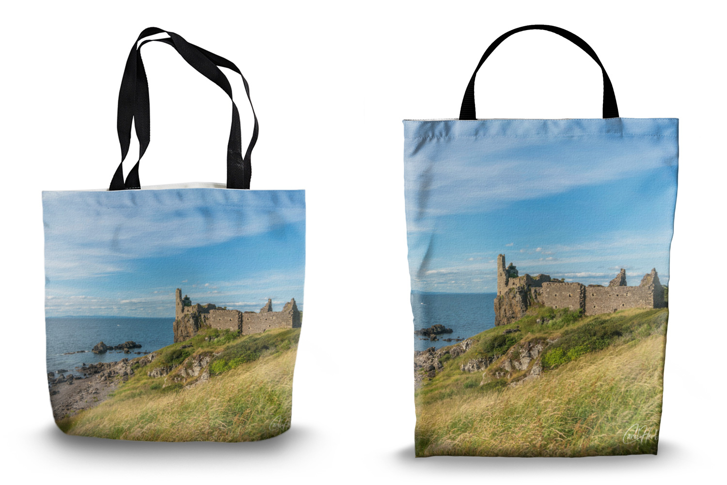 Dunure Castle Canvas Tote Bags