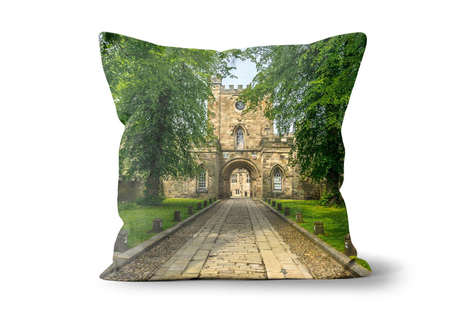 Durham Castle Gatehouse 18in x 18in Throw Cushion
