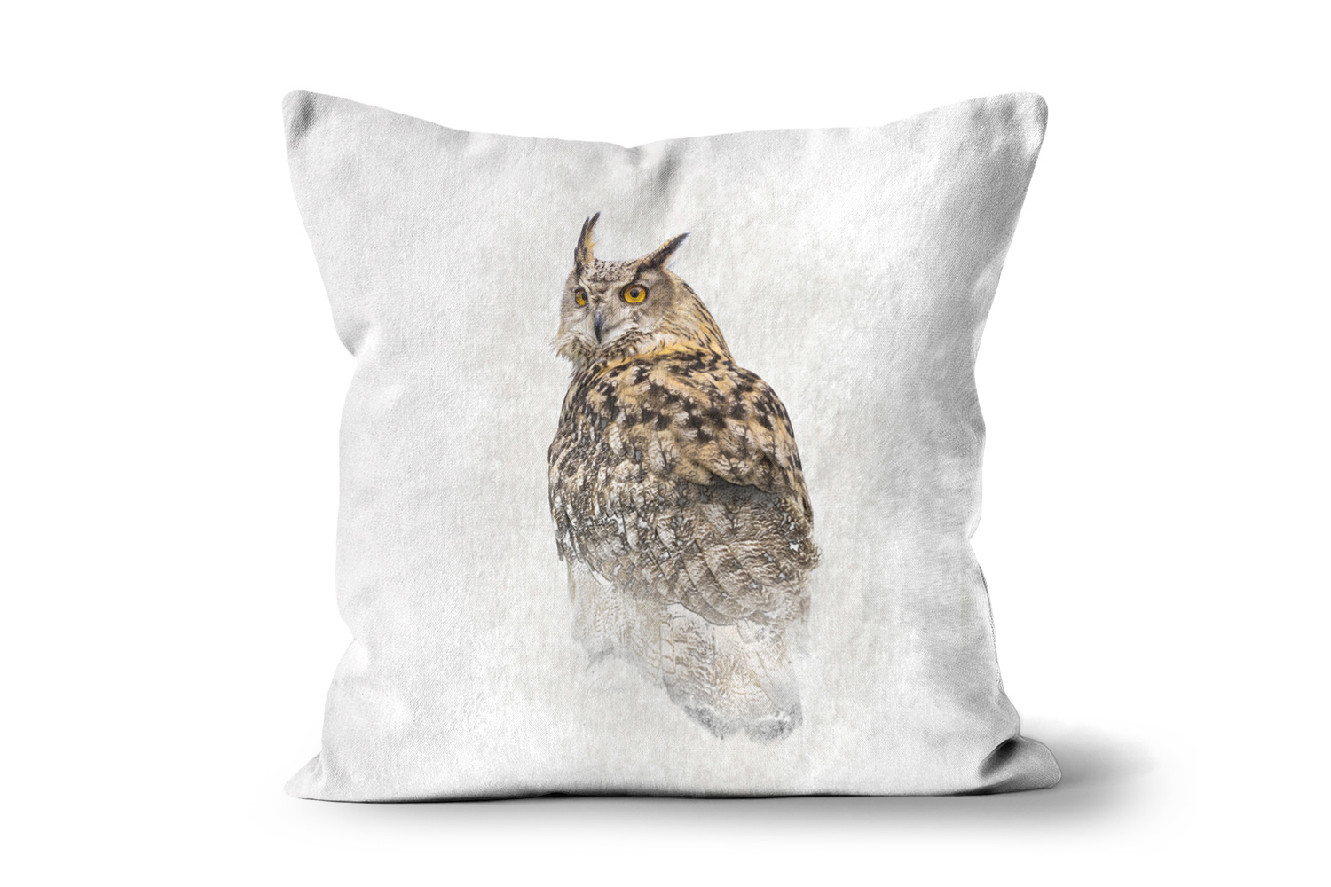 Turkmenian Eagle Owl 18in x 18in Square Throw Cushion
