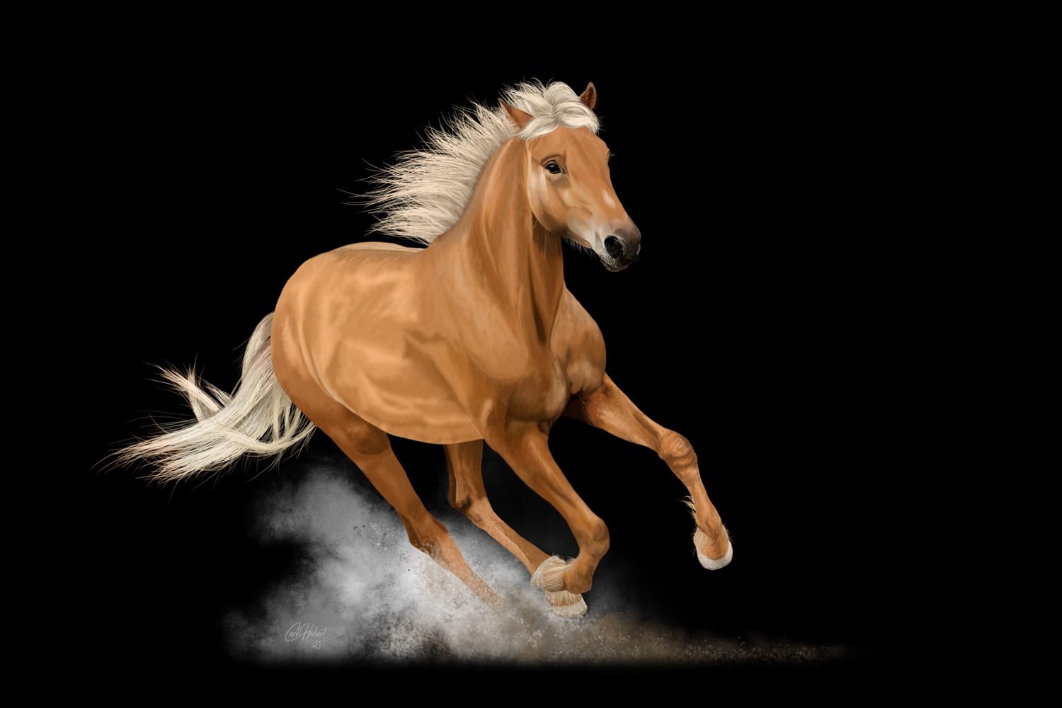 Drawing of a Palomino Horse