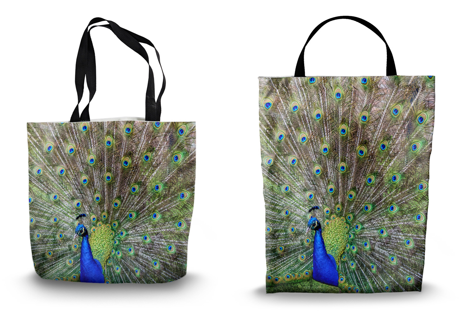 Peacock Canvas Tote Bags