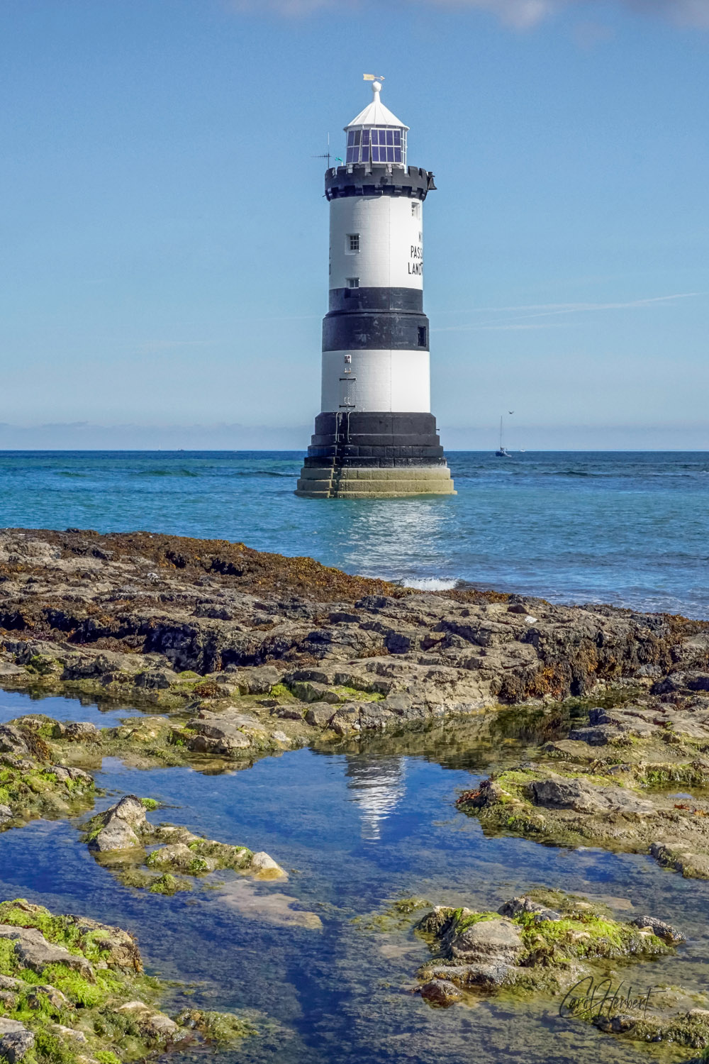 Penmon Lighthouse and rock pools