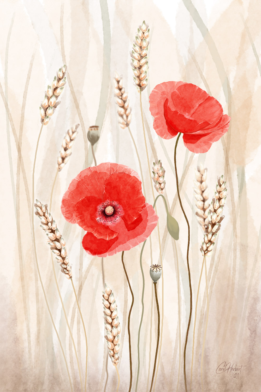 Poppies and Corn Painting