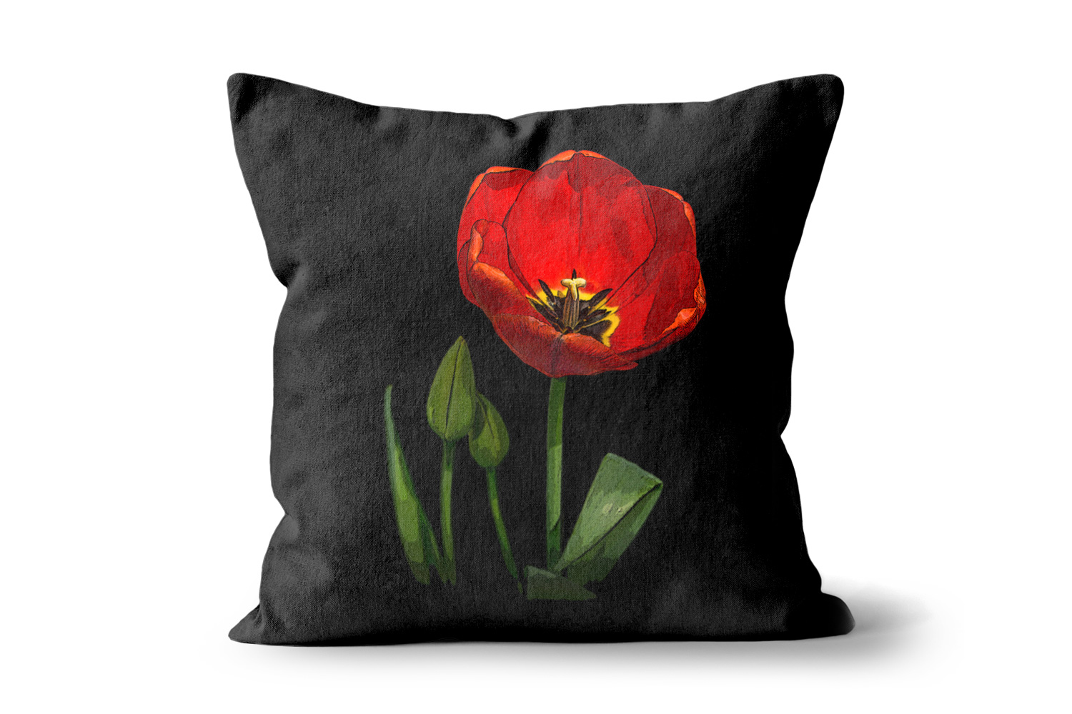 Red Tulip Square Throw Cushions