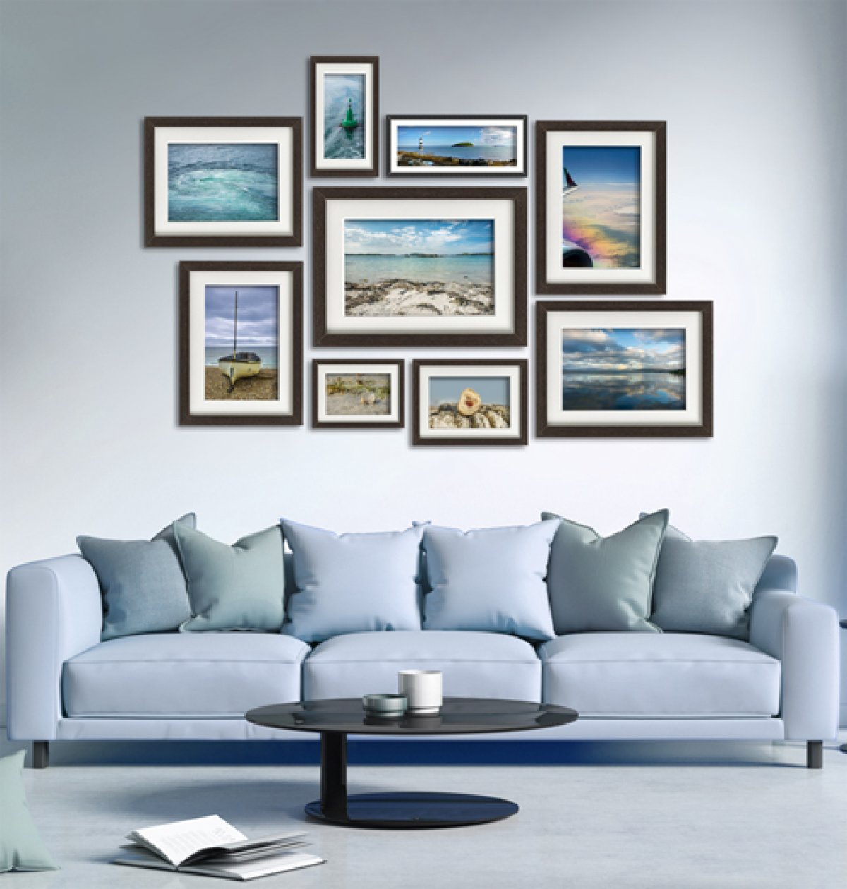 Example salon-style picture hanging layout