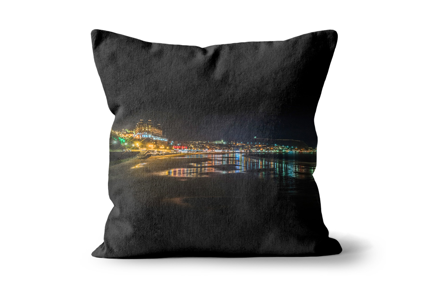 Scarborough by Night 18in x 18in Throw Cushion