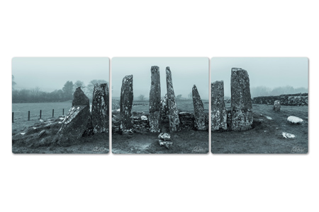 Cairnholy I Chambered Cairn Triptych Canvas Wall Art
