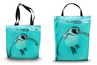 Humboldt Penguin Underwater Canvas Tote Bag Options