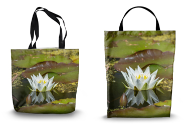 Nymphaea Alba Water Lily Canvas Tote Bags