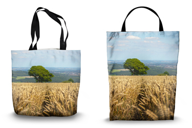 Summer Wheat Field Tree Canvas Tote Bags