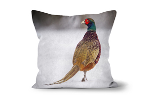 Snow Pheasant Cushions by Carol Herbert