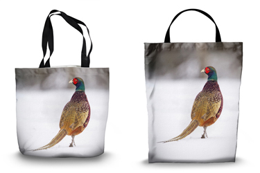 Snow Pheasant Canvas Tote Bags