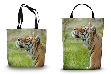 Sumatran Tiger Looking Up Canvas Tote Bag Options