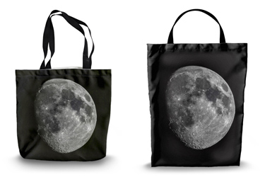Waxing Gibbous Moon Canvas Tote Bag Options