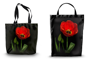 Red Tulip Pop Art Canvas Tote Bag Options