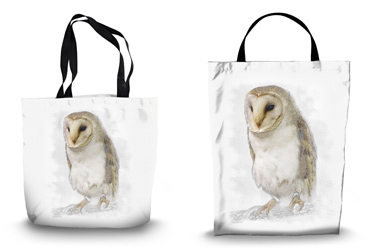 Barn Owl Canvas Tote Bag Options