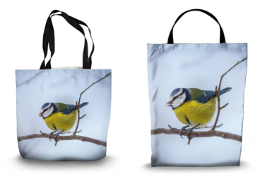 Singing Blue Tit Canvas Tote Bags