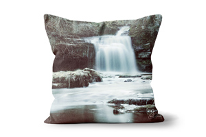Cauldron Falls in Winter Throw Cushion