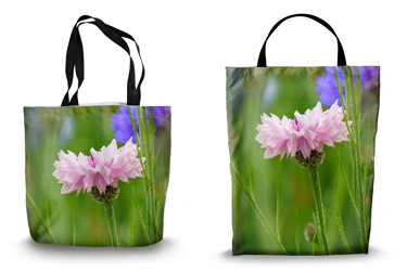 Light Pink Cornflower Tote Bag Options