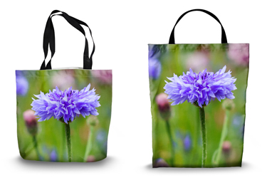 Lilac Cornflower Canvas Tote Bag Options