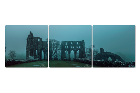 Winter at Drundrennan Abbey - 3 Canvas Set by Carol Herbert