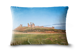 Dunstanburgh Castle Northumberland 19in x 13in Oblong Throw Cushion