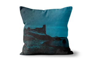 Dunure Castle at Night Cushions by Carol Herbert