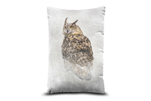 Turkmenian Eagle Owl 13in x 19in Oblong Throw Cushion