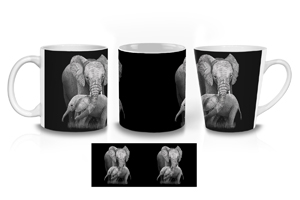 Mother and Baby Elephant Mug Options