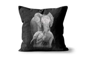 Mother and Baby Elephant Cushion Options