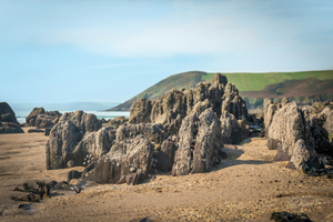 Manorbier Beach Pembrokeshire Wall Art by Carol Herbert