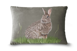 Wild Rabbit 19in x 13in Oblong Throw Cushion
