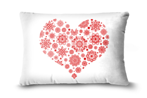 Red Mandala Heart Cushion - Oblong