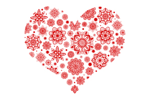Red Mandala Heart Greeting Card Options