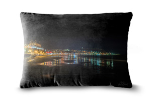 Scarborough by Night 19in x 13in Oblong Throw Cushion