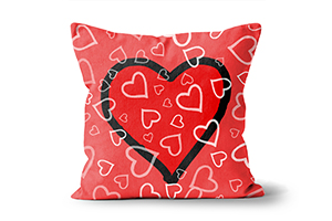 Scattered Hearts Cushions by Carol Herbert