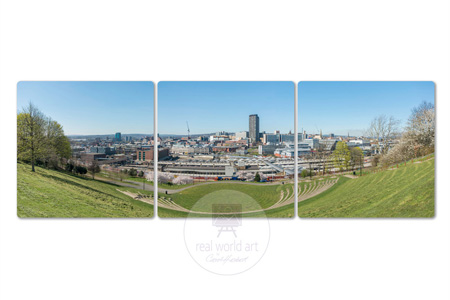 City of Sheffield - 3 Canvas Set by Carol Herbert