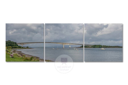 Skye Bridge - 3 Canvas Set by Carol Herbert